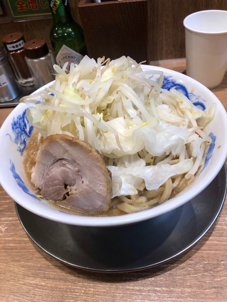 「ラーメン並¥680(野菜、ニンニクチョイマシ)」@ジャンクガレッジ 狭山店の写真