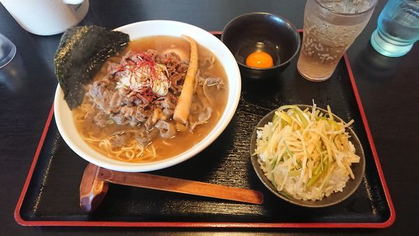 「【限定】桜肉の中華そば 950円 + 昼のセット 270円」@秋田ラーメン はまの写真