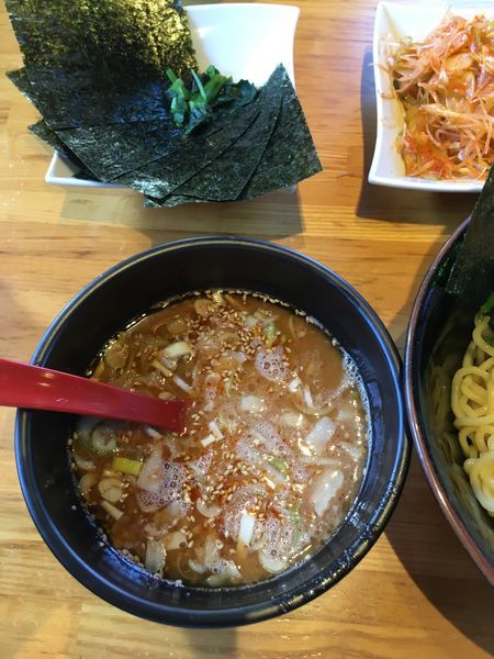 「つけ麺 中盛 ネギ辛味 のり メンマ」@ラーメン大桜 町田・野津田店の写真