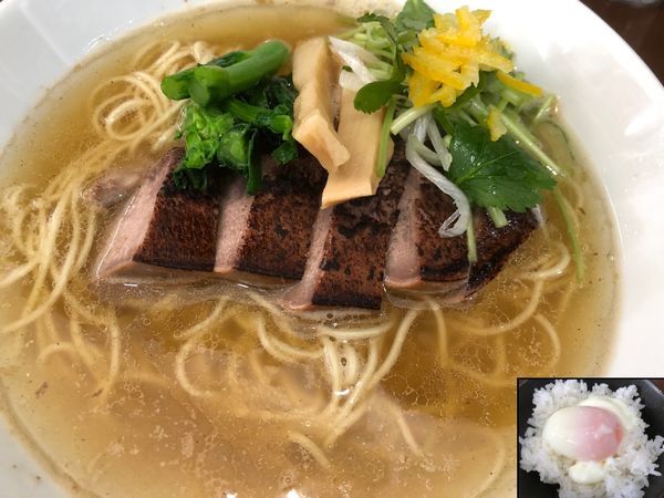 「[限定] 豚タンチャーシュー温卵ご飯セット」@中華そば うお青の写真