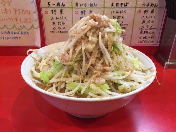 「小ラーメン 野菜＋ニンニク＋アブラ＋カラメ」@麺屋 桐龍の写真