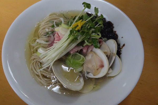 「【限定】蛤そば白＋牡蠣ぺご飯」@と多゛食堂の写真