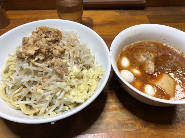 「つけ麺うずら全マシ」@蓮爾 新町一丁目店の写真