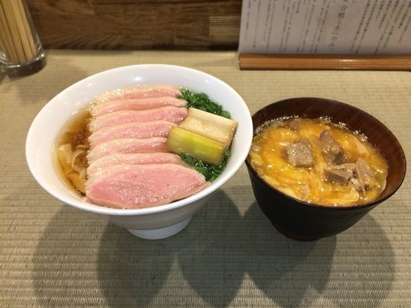 「鴨コンフィ麺 ＋小親子丼」@らーめん 鴨to葱の写真