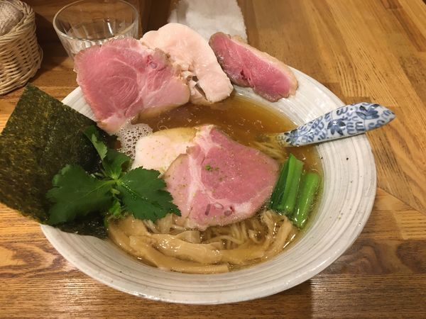 「山椒白醤油そば 肉増し」@中華そば きなりの写真