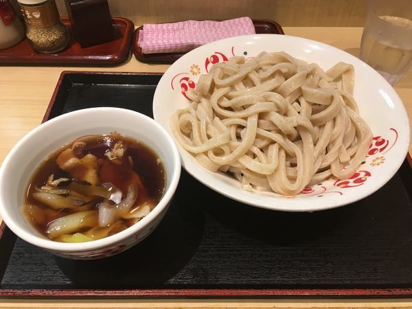「肉ねぎ汁うどん 大盛り」@いろり庵きらく アトレヴィ三鷹店の写真