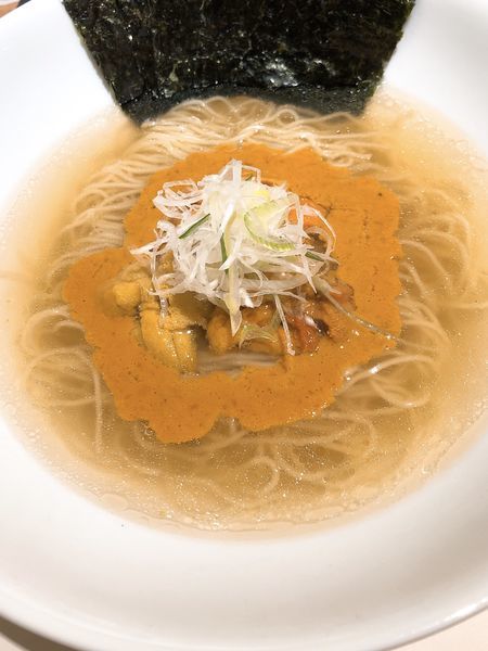 「雲丹三種盛り鯛らーめん ¥2500＋焼き海苔 ¥200」@麺屋 ま石の写真