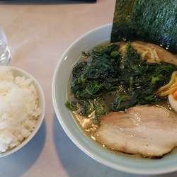 家系ラーメン並　ほうれん草増し　ライス