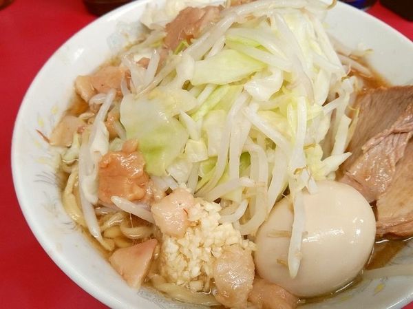 「小ラーメン（ヤサイニンニクアブラ）＋味玉」@ラーメン二郎 環七一之江店の写真