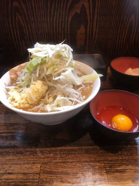 「小ラーメン全マシ＋生たまご」@麺屋 鳳の写真