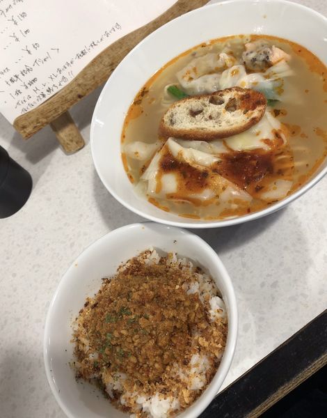 「【5周年】ヒュメ・ド・ポワソン塩らぁ麺+チリミートご飯」@ラーメン星印の写真