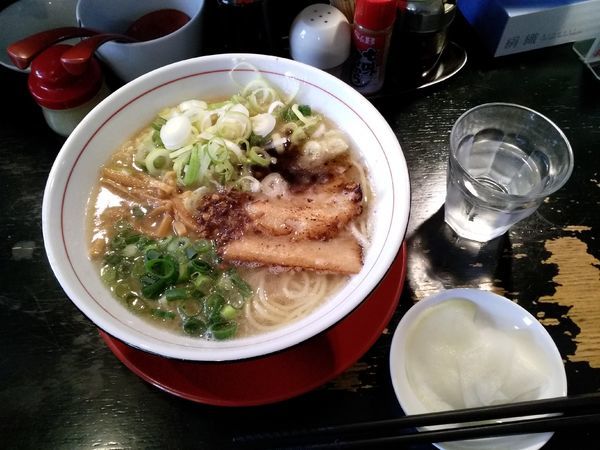 「濃醇こってりらーめん大盛(780円)+深ネギ増し(50円)」@鹿児島ラーメン たけ家の写真