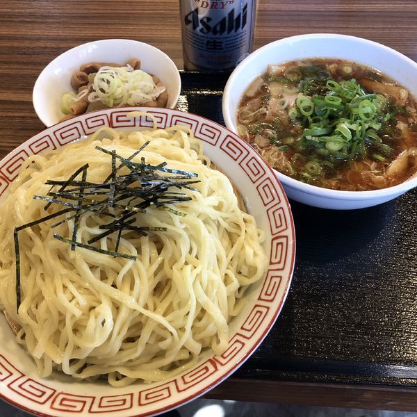 「ざるつけのわだそば＋缶ビール」@わだ屋の写真