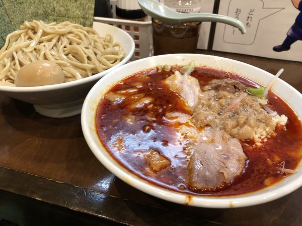 「小辛つけ、味玉、のり」@麺屋 歩夢の写真