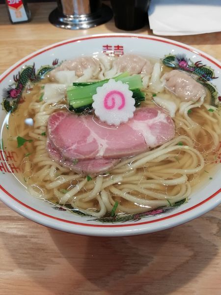 「山椒そば中盛り+肉ワンタン3ヶ」@キング製麺の写真