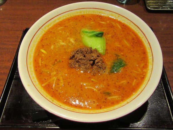 「担々麺（８５３円）＋唐揚げ５１８円」@爆裂石焼らーめん 一兆 つくば並木店の写真