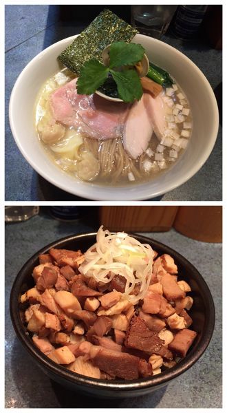 「特製塩らーめん＋チャーシューご飯」@とものもとの写真