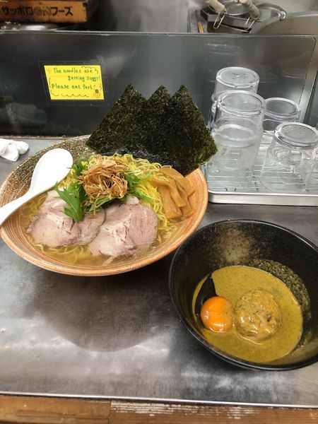 「渡りカニ出汁の塩大盛り＋ムール貝ソース」@覆麺 智の写真