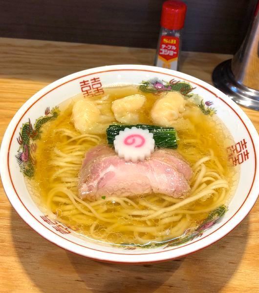 「白だしラーメン¥800・海老ワンタン3個¥210」@キング製麺の写真