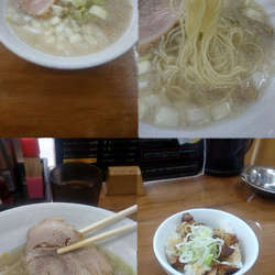 味玉塩らーめん+ミニミニちゃーしゅー丼(¥800+200)