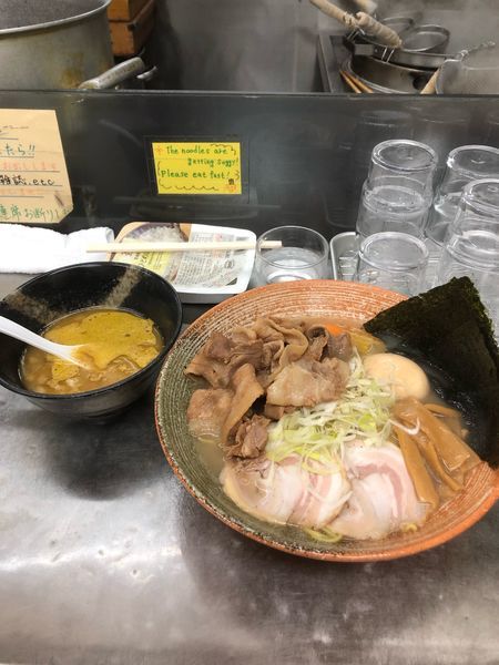 「渡りカニ出汁の悪い奴つけ麺＋悪い肉＋ムール貝ソース」@覆麺 智の写真
