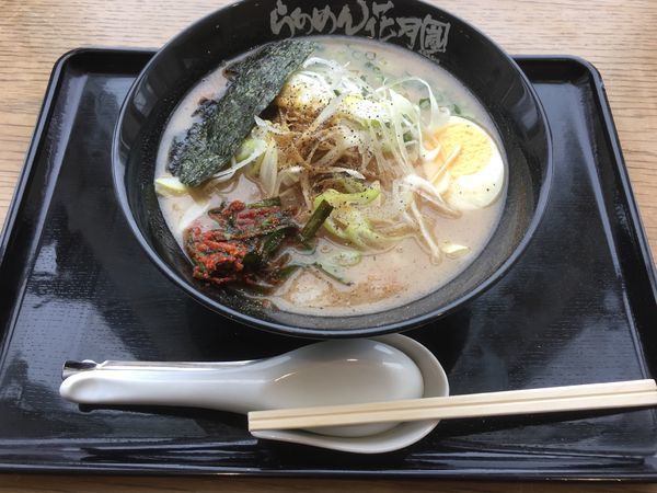 「豚そば銀次郎(740¥)クーポンネギトッピング」@らあめん花月嵐 ひたちなかファッションクルーズ店の写真