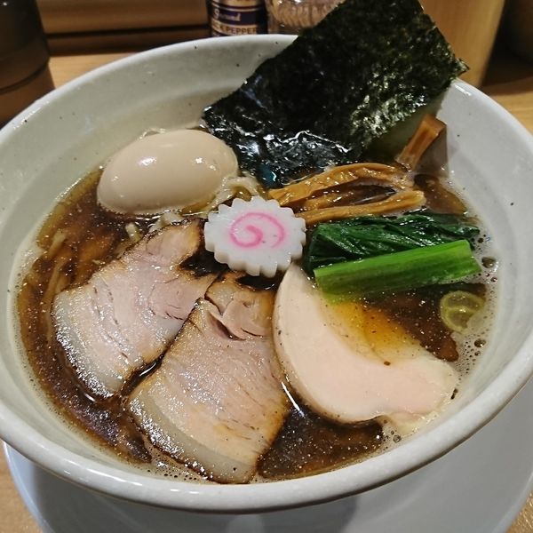 「味玉煮干し中華そば」@自家製手打ち麺 粋やの写真