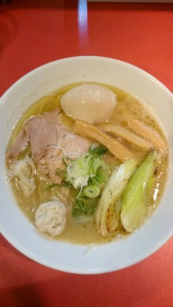 「味玉鴨ネギラーメン 白湯   850円」@麺屋しのはら 三日月食堂の写真