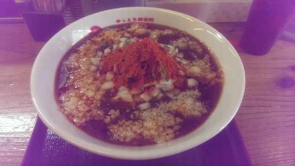 「背脂咖喱麻婆麺、大盛,辛さレベル４」@辛っとろ麻婆麺 あかずきんの写真