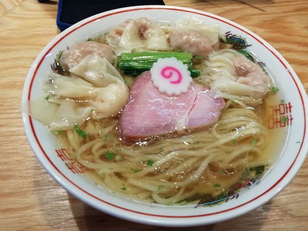 「山椒そば中盛り+肉ワンタン４ヶ+エビ1ヶ」@キング製麺の写真