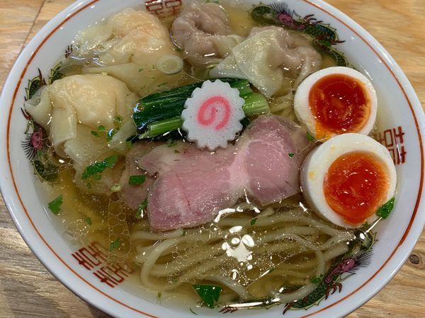 「山椒そば ワンタン付き アンド味玉載せ」@キング製麺の写真