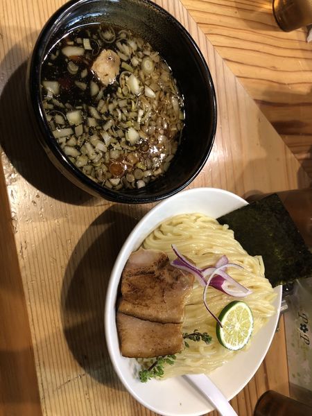 「魚介つけ麺大盛り」@銀座 朧月の写真