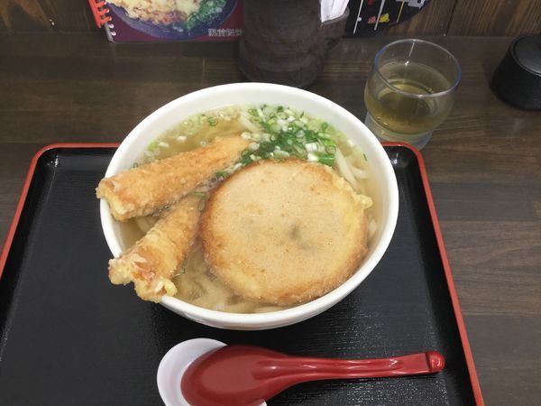 「かけうどん+丸天・ちくわ天(¥290+150+150)」@肥前饂飩 翔の写真
