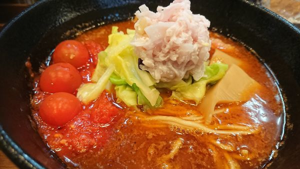 「エビとまとリッチらーめん（限定）」@鮮魚らーめん 五ノ神水産の写真