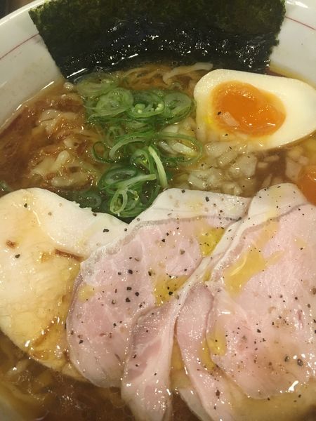 「トリュフ薫るNEO中華そば煮卵＋わさび飯¥780」@福島壱麺の写真