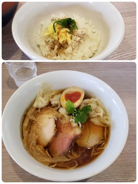 「特製醤油そば　鶏バター醤油丼」@中華そば 和渦 TOKYOの写真