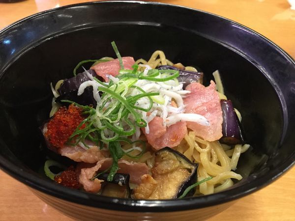 「茄子としらすのペペロン風まぜそば356円」@スシロー 環七青井店の写真