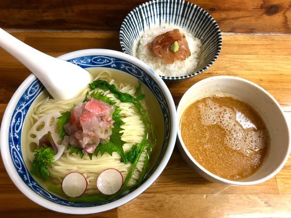 「【限定】金目鯛のつけそば 金目ご飯付き￥1000＋大盛100」@中華そば よしかわの写真