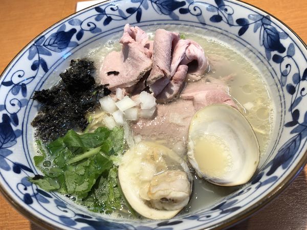 「肉増貝と鴨の潮そば+カニ和え玉」@㐂九八 ～garage～の写真