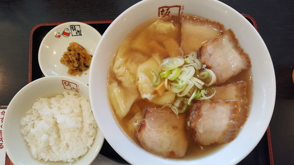 「喜多方わんたんラーメン＋ライス」@喜多方ラーメン 坂内 蘇我店の写真