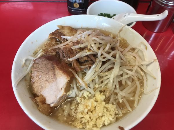 「ラーメン半分730円 青ネギ100円 ニンニク」@ラーメン二郎 西台駅前店の写真