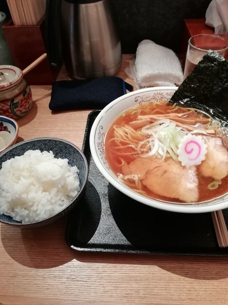 「中華そば+ライス」@中華そば 勝本の写真