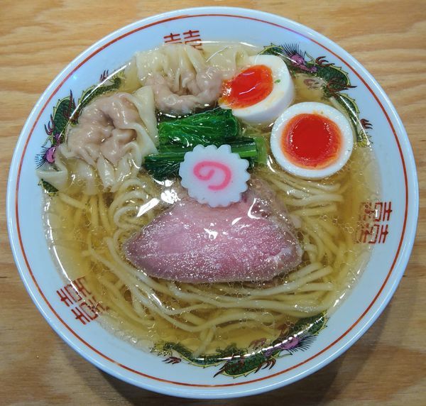 「白だしラーメン＋肉ワンタン2個＋味玉」@キング製麺の写真