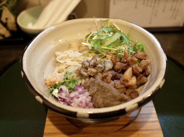 「特選和牛静岡そだちと小澤ファームごぼうのまぜそば…950円」@ORIBEの写真