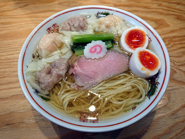「味玉ワンタン麺(白だし) 中盛り」@キング製麺の写真
