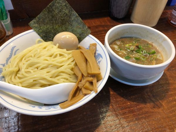 「こってり煮干しつけ麺、味玉」@初代青樹の写真