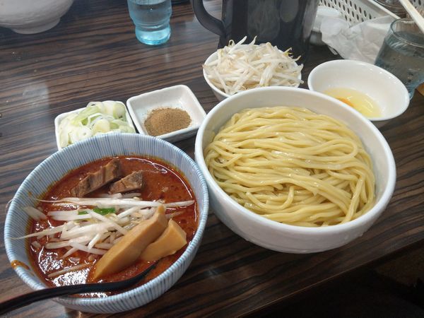 「【番長】辛味噌つけめん+ 麺大盛その他」@味噌麺処 花道庵の写真
