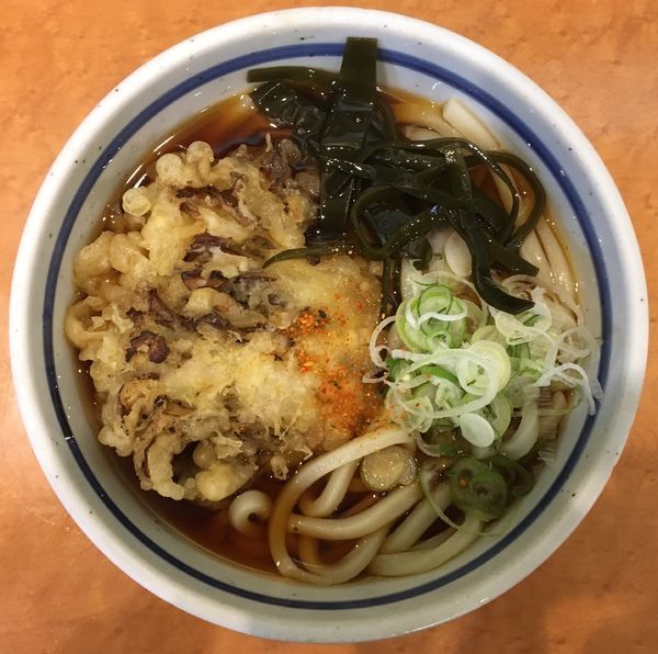 「天ぷらうどん・舞茸天」@蕎麦 一心たすけ 田町店の写真