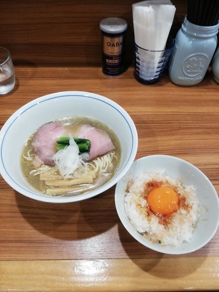「中華そば780円　奥久じ卵の玉子かけご飯200円」@中華そば 西川の写真