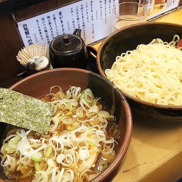 「【夏季限定】冷しスープつけ麺（小・醤油）＋ネギ」@竹屋 田無店の写真